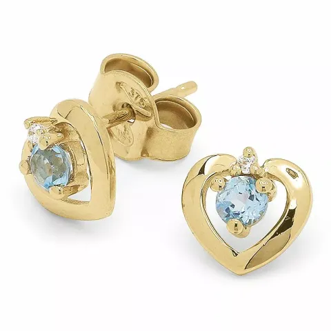 Herz Topas Ohrringe in 9 Karat Gold mit
