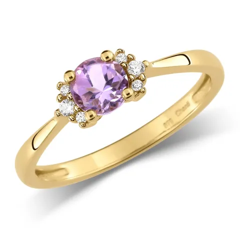 Glatt violettem Amethyst Ring aus 9 Karat Gold