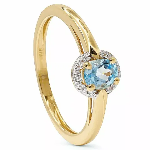 Echten ovaler Topas Ring aus 9 Karat Gold mit Rhodium