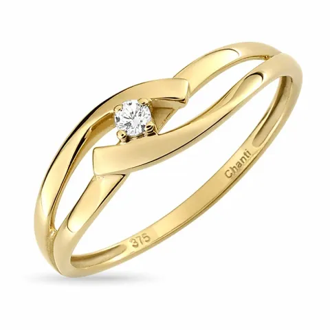 weißem Zirkon Ring aus 9 Karat Gold