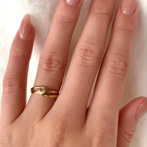 weißem Zirkon Ring aus 9 Karat Gold