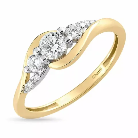 weißem Zirkon Ring aus 9 Karat Gold mit Rhodium