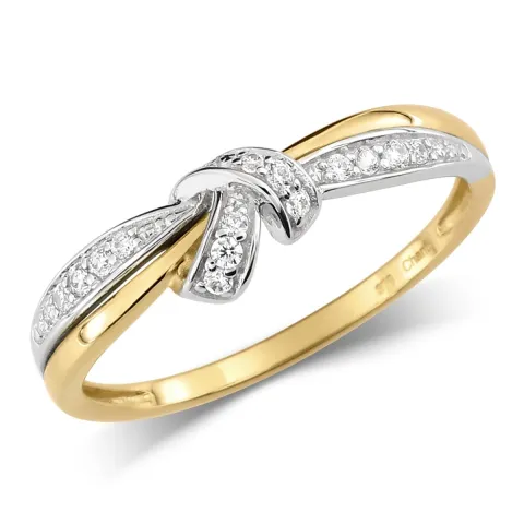 Zirkon Ring aus 9 Karat Gold mit Rhodium