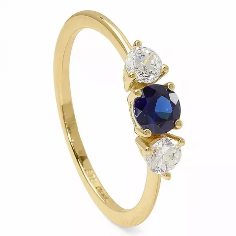 blauem Gold Ring aus 9 Karat Gold