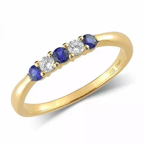 eng blauem Gold Ring aus 9 Karat Gold