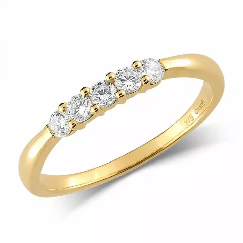 Einfacher eng Zirkon Ring aus 9 Karat Gold