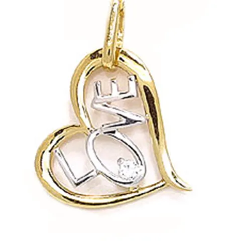 Love Anhänger aus 9 Karat Gold mit Rhodium