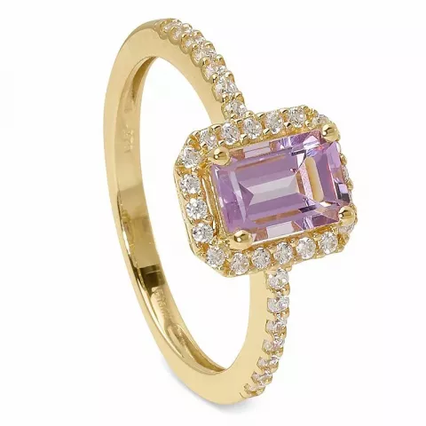violettem Amethyst Ring aus 9 Karat Gold