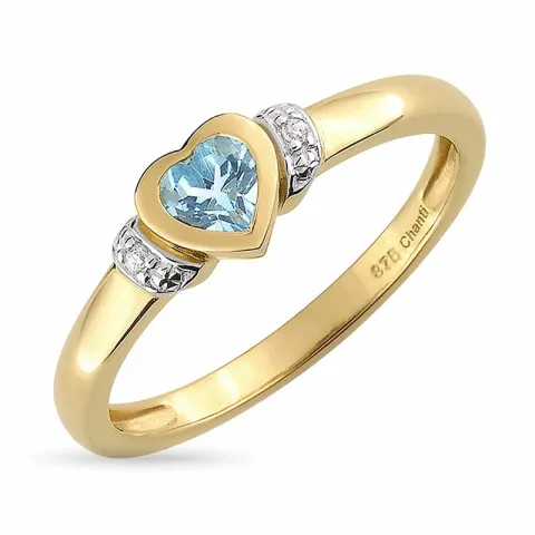 Herz Topas Ring aus 9 Karat Gold mit Rhodium