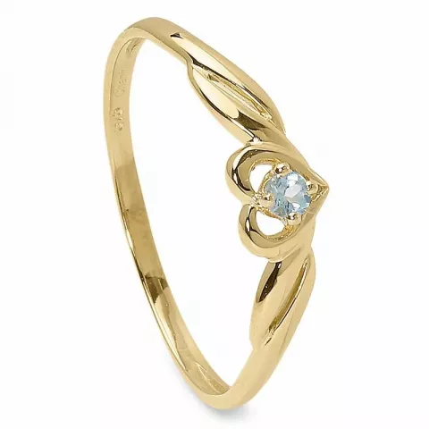 Elegant Herz blauem Topas Ring aus 9 Karat Gold