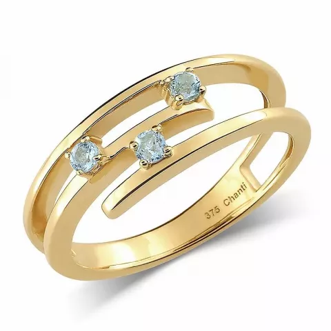 blauem Zirkon Ring aus 9 Karat Gold