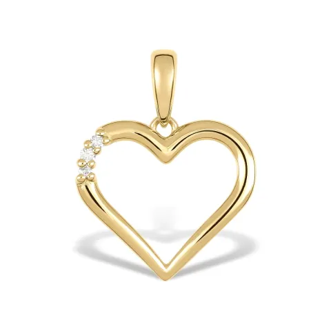 Herz Anhänger in 9 karat gold mit rhodium 0,036 ct