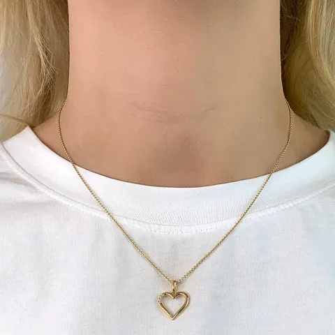 Herz Anhänger in 9 karat gold mit rhodium 0,036 ct