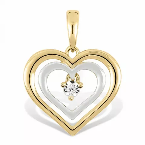 Herz Diamant Anhänger in 9 karat gold mit rhodium 0,012 ct
