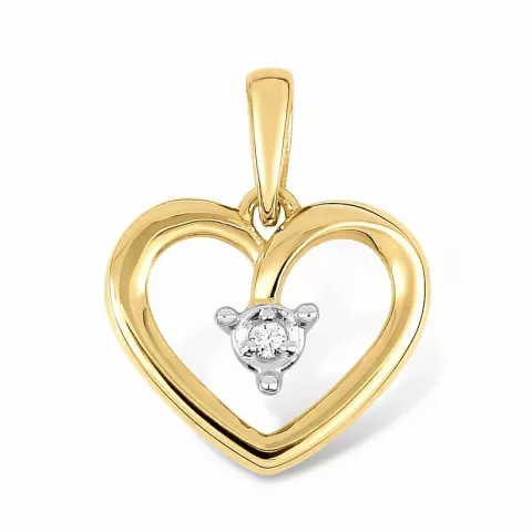 Herz Diamant Anhänger in 9 karat gold mit rhodium 0,016 ct