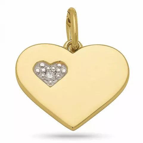 Herz Diamant Anhänger in 9 karat gold mit rhodium 0,020 ct