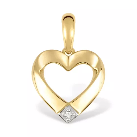 Elegant Herz Diamant Anhänger in 9 karat gold mit rhodium 0,010 ct