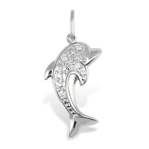 Delfin Anhänger aus 9 Karat Weißgold