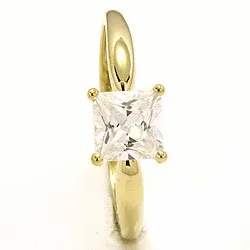 viereckigem Zirkon Ring aus 8 Karat Gold