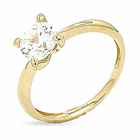 Weißem Zirkon Solitärring aus 9 Karat Gold