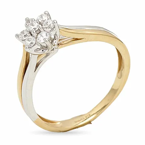 Blumen Ring aus 9 Karat Gold mit Rhodium