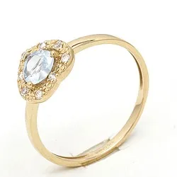 Eng Herz Topas Ring aus 9 Karat Gold