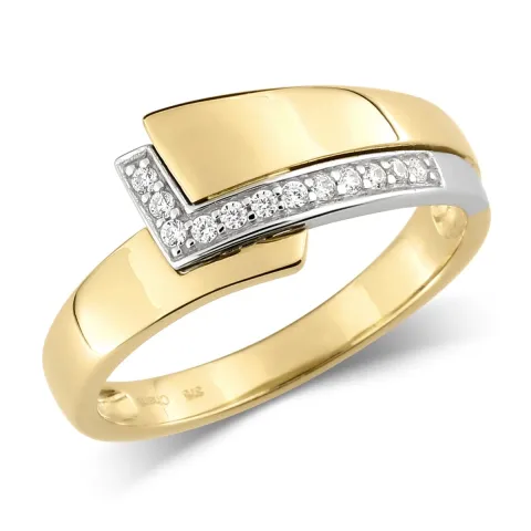 Goldring Ring aus 9 Karat Gold mit Rhodium