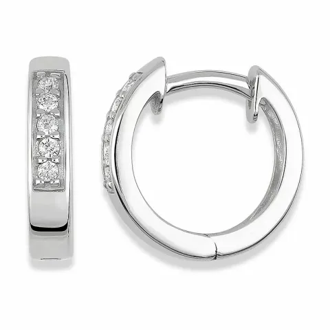 11 mm kreolen in 9 karat weißgold mit zirkonen