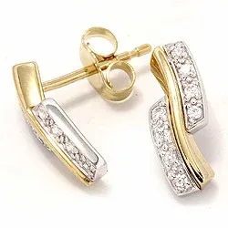Goldohrringe in 9 Karat Gold und Weißgold mit