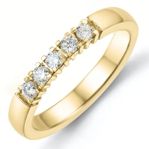 Memoirering in 14 karat gold 5 x 0,05 ct