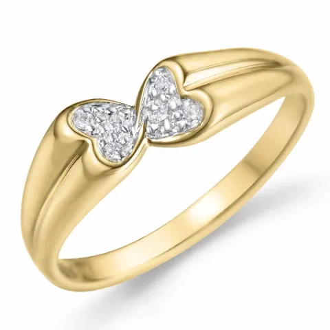 Herz ring in 14 karat gold 0,05 ct