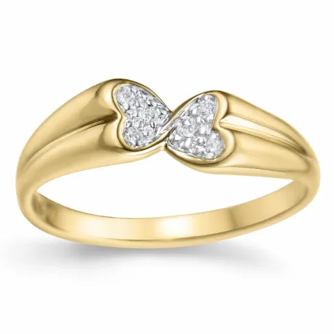 Herz ring in 14 karat gold 0,05 ct