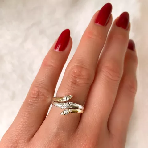 Diamant Gold Ring in 14 Karat Gold- und Weißgold 0,31 ct