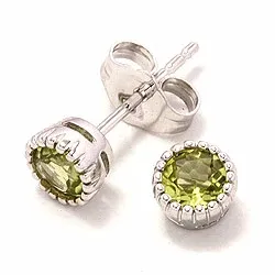 Peridot Ohrstecker in 9 Karat Weißgold mit Peridoten