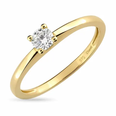 Ringe: Zirkon Solitärring aus 9 Karat Gold