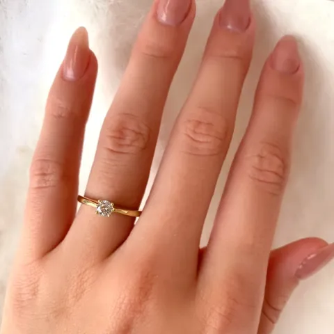 Ringe: Zirkon Solitärring aus 9 Karat Gold