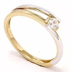Echten Ring aus 9 Karat Gold und Weißgold