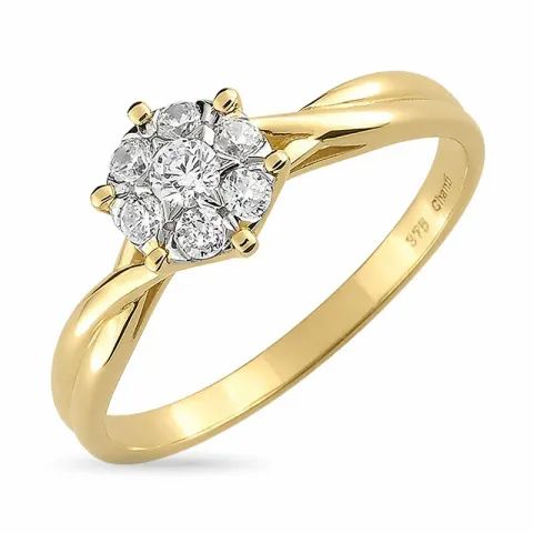 runder Ring aus 8 Karat Gold, rhodiniert