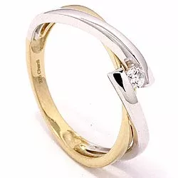 Zirkon Ring aus 8 Karat Gold mit 8 Karat Weißgold