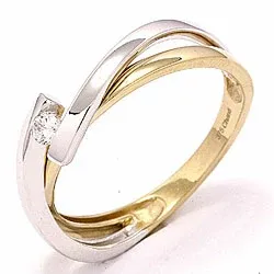 Zirkon Ring aus 8 Karat Gold mit 8 Karat Weißgold