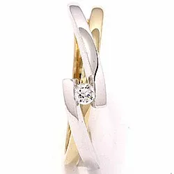 Zirkon Ring aus 8 Karat Gold mit 8 Karat Weißgold