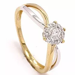 Goldring Ring aus 8 Karat Gold und Weißgold