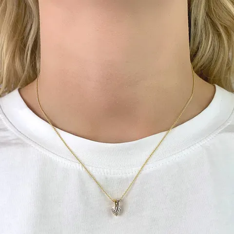 Herz Anhänger aus 9 Karat Gold mit Rhodium