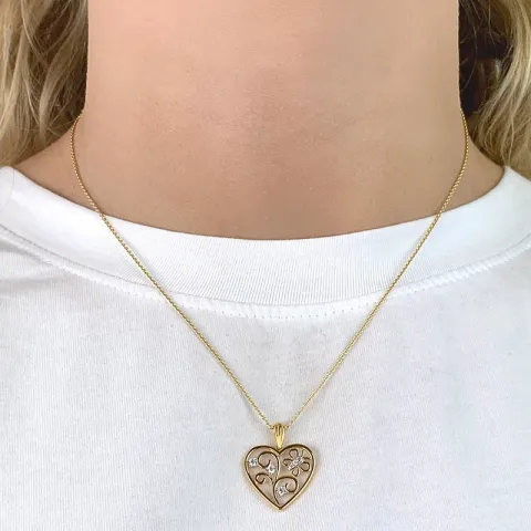 Herz Anhänger aus 9 Karat Gold mit Rhodium