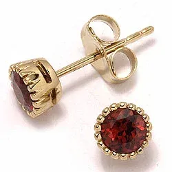5 mm Ohrstecker in 9 Karat Gold mit Granat