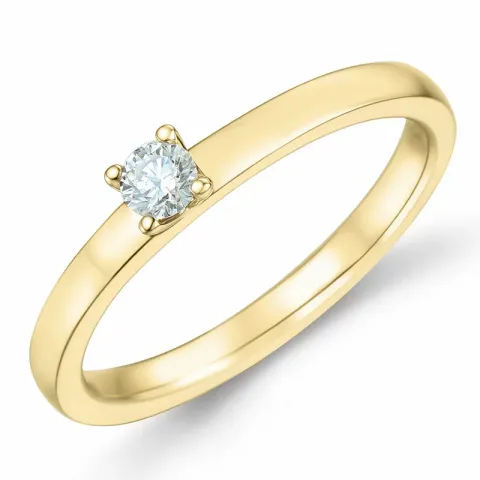 Solitärring in 14 Karat Gold 0,10 ct