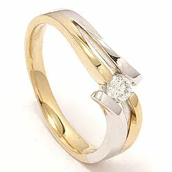 Bestellware - Gold Ring in 14 Karat Gold- und Weißgold 0,20 ct