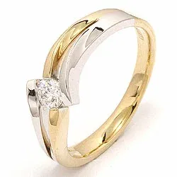 Bestellware - Gold Ring in 14 Karat Gold- und Weißgold 0,20 ct