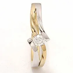 Bestellware - Gold Ring in 14 Karat Gold- und Weißgold 0,20 ct
