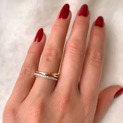 abstraktem Diamant Ring in 14 Karat Gold- und Weißgold 0,16 ct